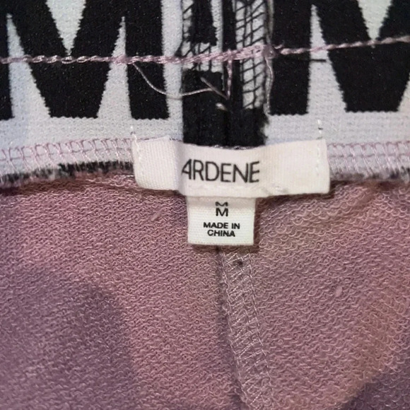 Ardene Nude pink white logo drawstrings jogger pants  Sz M - Picture 6 of 12